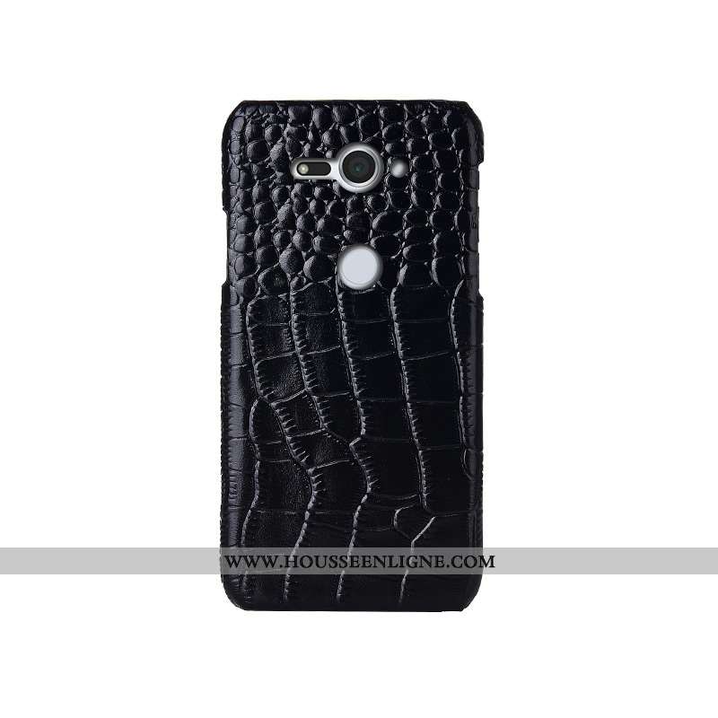 Étui Sony Xperia Xz2 Compact Cuir Véritable Modèle Fleurie Couvercle Arrière Incassable Coque Créati