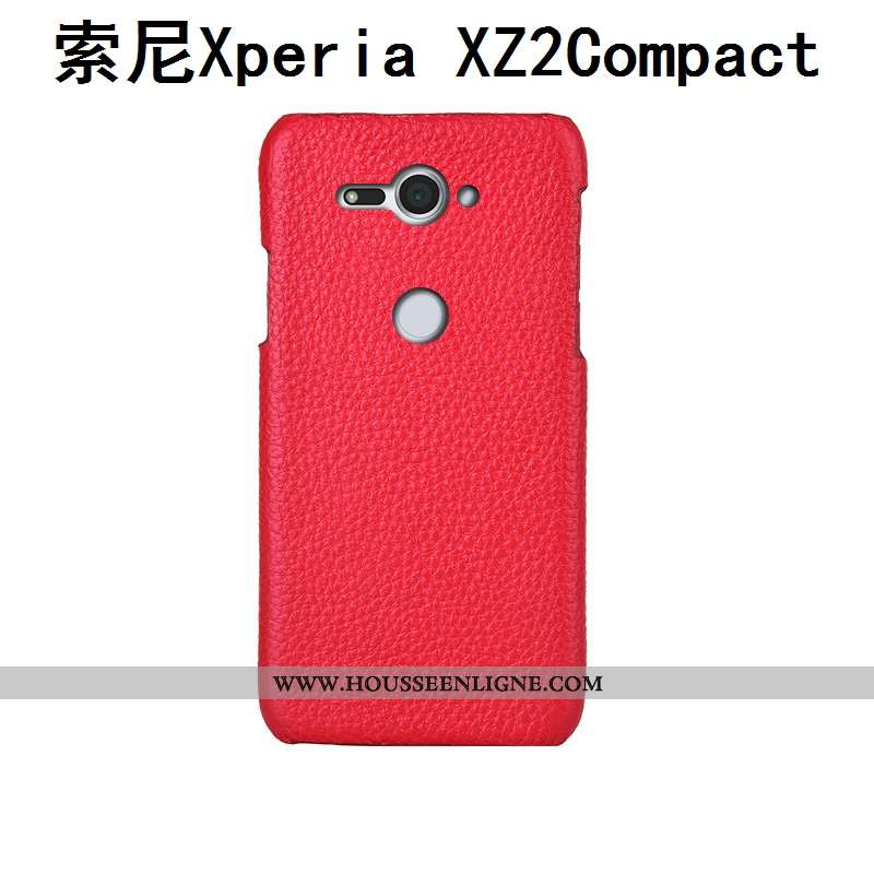 Étui Sony Xperia Xz2 Compact Mode Protection Luxe Personnalisé Téléphone Portable Litchi Bleu Foncé