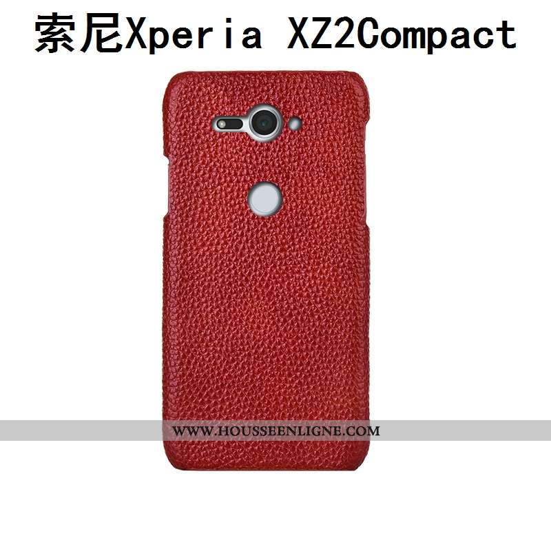 Étui Sony Xperia Xz2 Compact Mode Protection Luxe Personnalisé Téléphone Portable Litchi Bleu Foncé