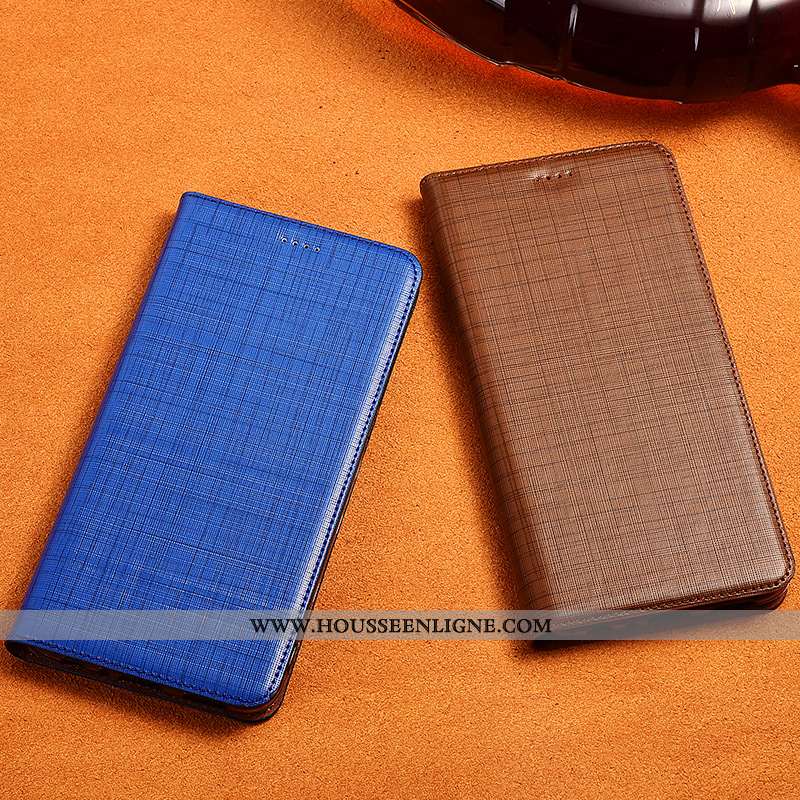 Étui Sony Xperia Xz2 Compact Silicone Protection Cuir Cuir Véritable Clamshell Bleu