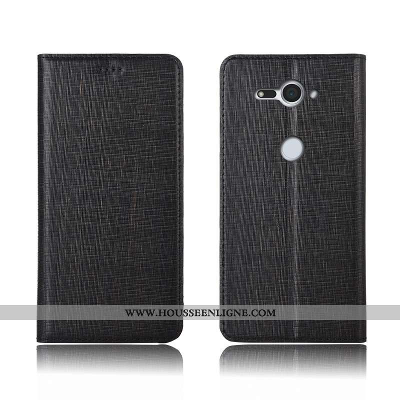 Étui Sony Xperia Xz2 Compact Silicone Protection Cuir Cuir Véritable Clamshell Bleu