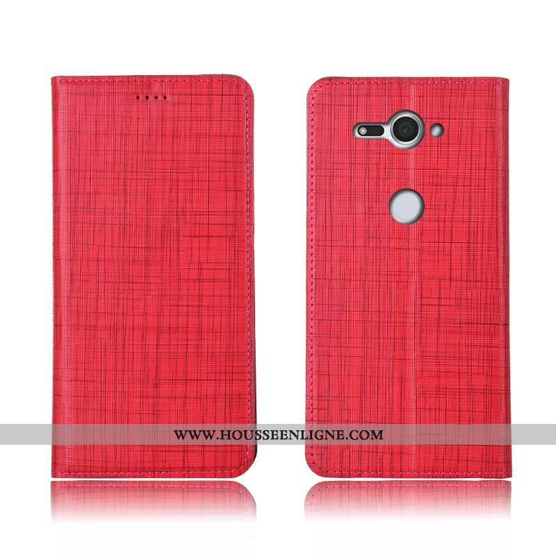 Étui Sony Xperia Xz2 Compact Silicone Protection Cuir Cuir Véritable Clamshell Bleu
