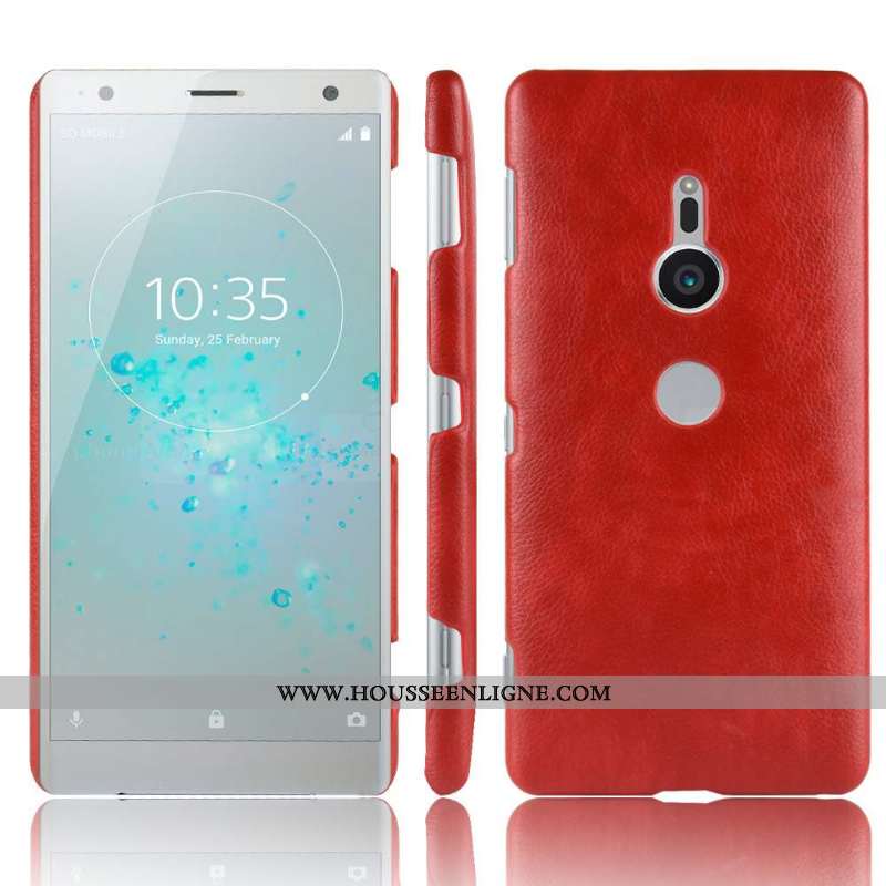 Étui Sony Xperia Xz2 Cuir Modèle Fleurie Incassable Protection Coque Rouge