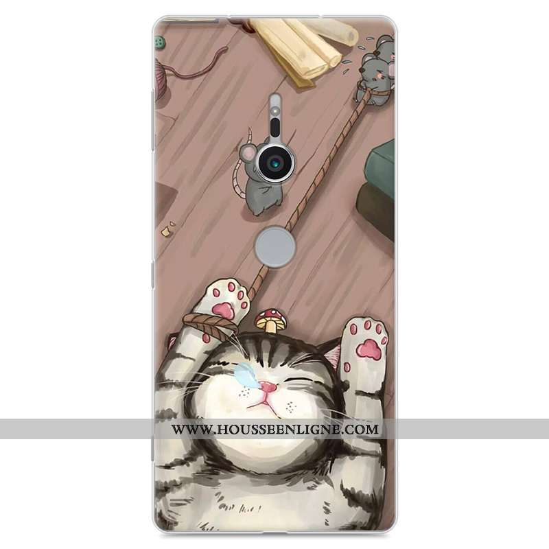 Étui Sony Xperia Xz2 Fluide Doux Protection Tout Compris Téléphone Portable Dessin Animé Gris