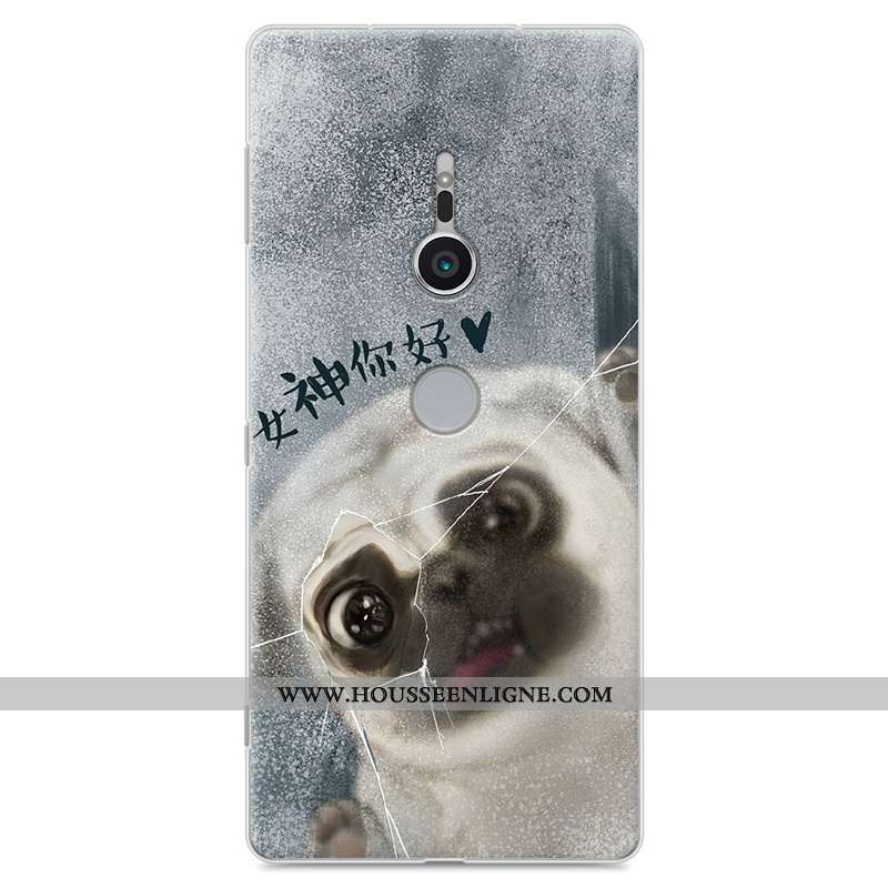 Étui Sony Xperia Xz2 Fluide Doux Protection Tout Compris Téléphone Portable Dessin Animé Gris