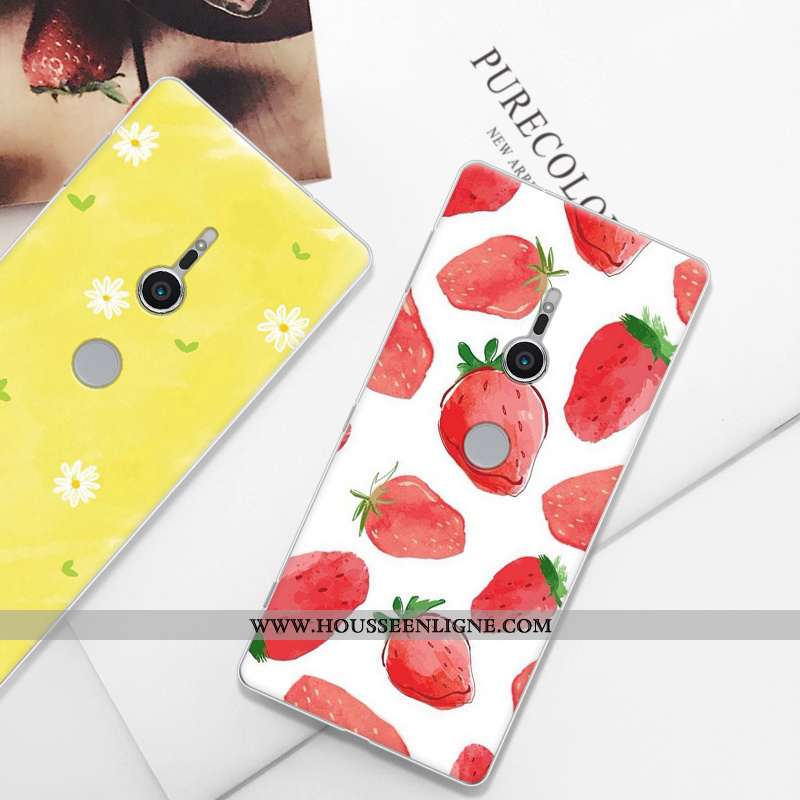 Étui Sony Xperia Xz2 Fluide Doux Silicone Incassable Créatif Tendance Protection Jaune