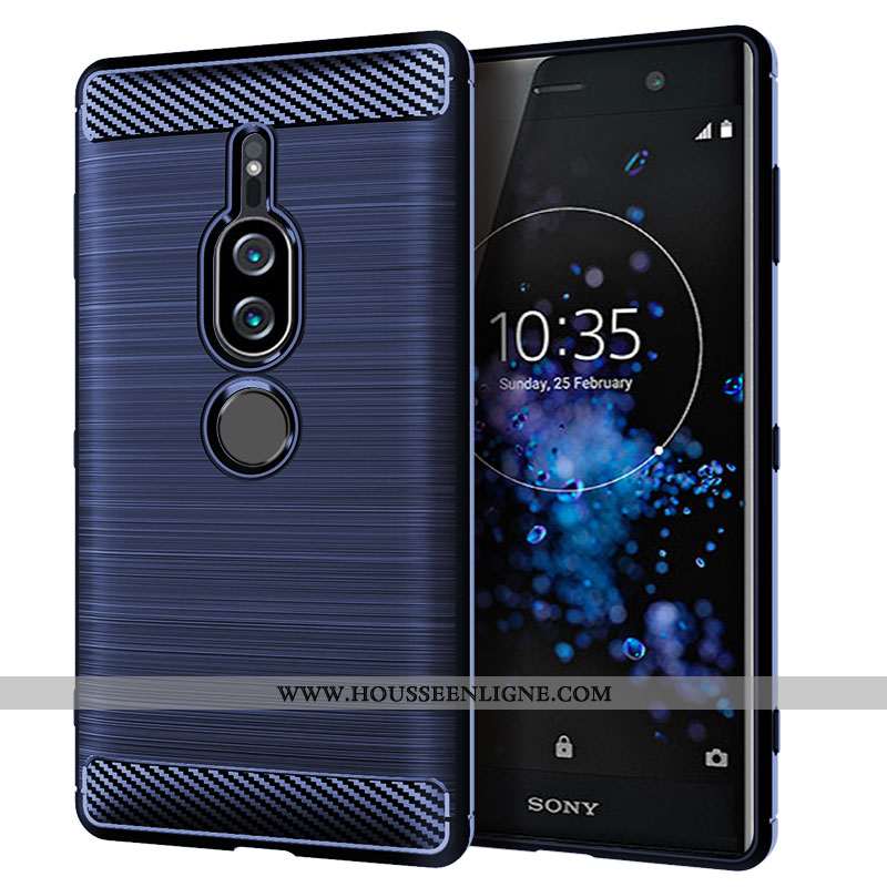 Étui Sony Xperia Xz2 Premium Personnalité Tendance Rouge Délavé En Daim Téléphone Portable Business