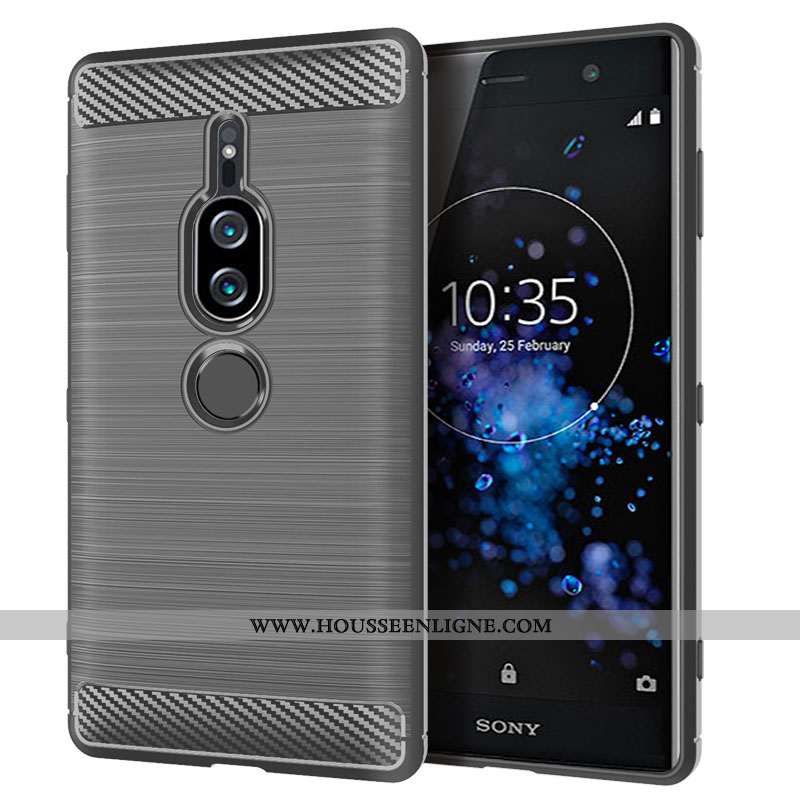 Étui Sony Xperia Xz2 Premium Personnalité Tendance Rouge Délavé En Daim Téléphone Portable Business
