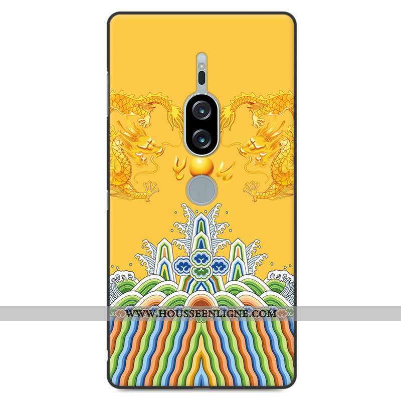 Étui Sony Xperia Xz2 Premium Protection Fluide Doux Jaune Téléphone Portable Incassable Coque