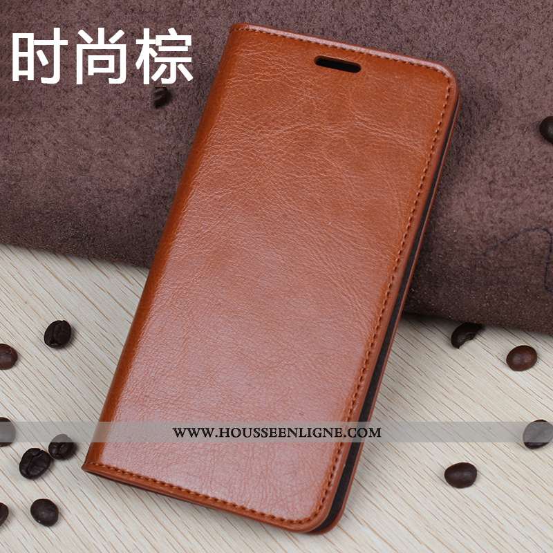 Étui Sony Xperia Xz2 Protection Cuir Véritable Cuir Coque Téléphone Portable Marron Housse