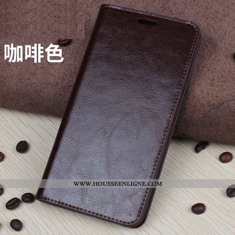 Étui Sony Xperia Xz2 Protection Cuir Véritable Cuir Coque Téléphone Portable Marron Housse