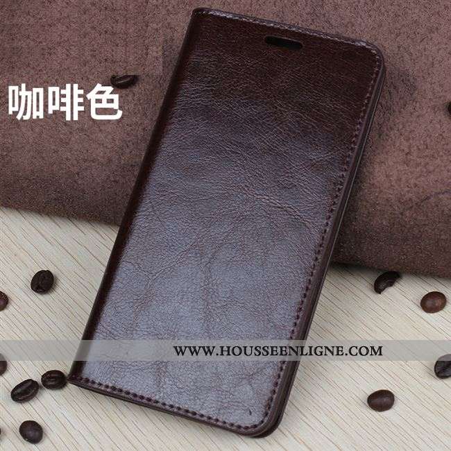 Étui Sony Xperia Xz2 Protection Cuir Véritable Cuir Coque Téléphone Portable Marron Housse