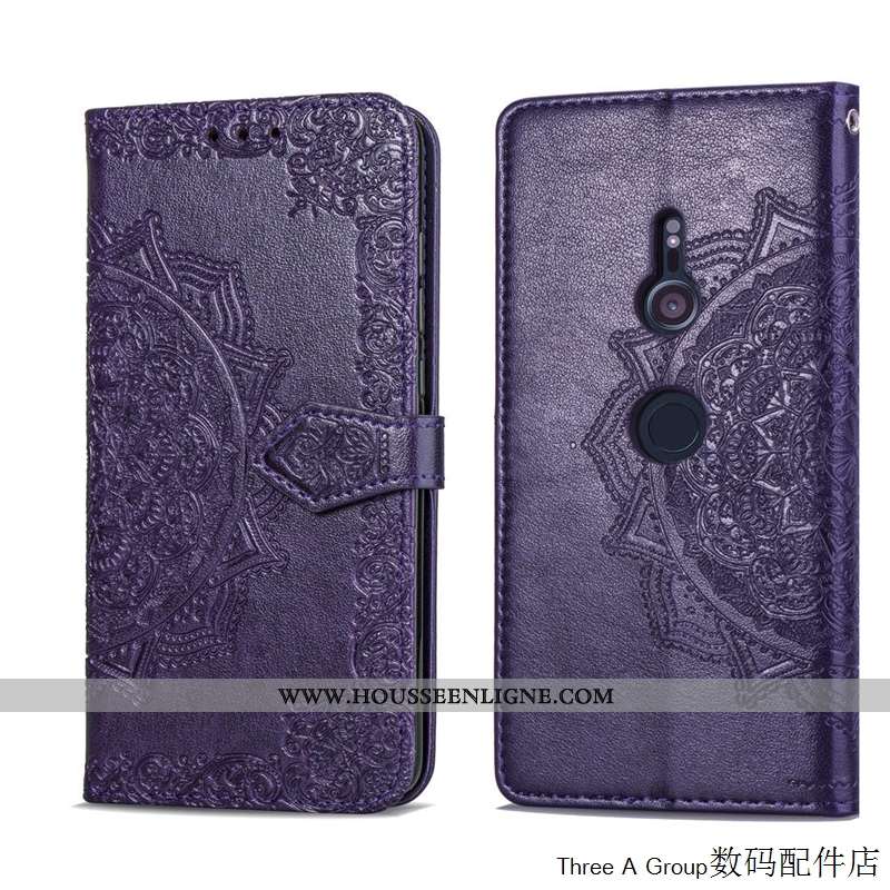 Étui Sony Xperia Xz3 Créatif Fluide Doux Silicone Personnalité Violet Clamshell Incassable