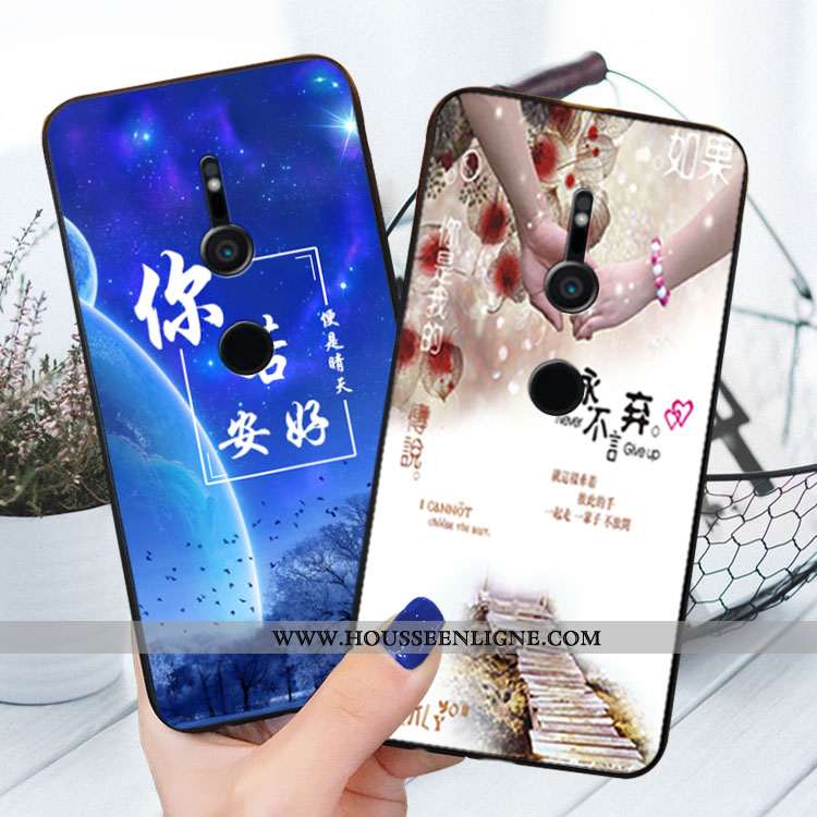 Étui Sony Xperia Xz3 Créatif Tendance Téléphone Portable Fluide Doux Silicone Personnalité Rose
