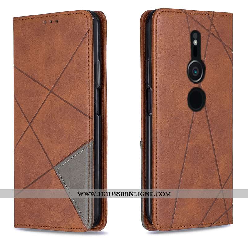 Étui Sony Xperia Xz3 Cuir Protection Marron Automatique Téléphone Portable Tout Compris
