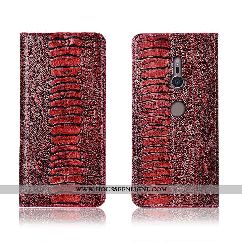 Étui Sony Xperia Xz3 Cuir Véritable Cuir Téléphone Portable Oiseau Noir Tout Compris