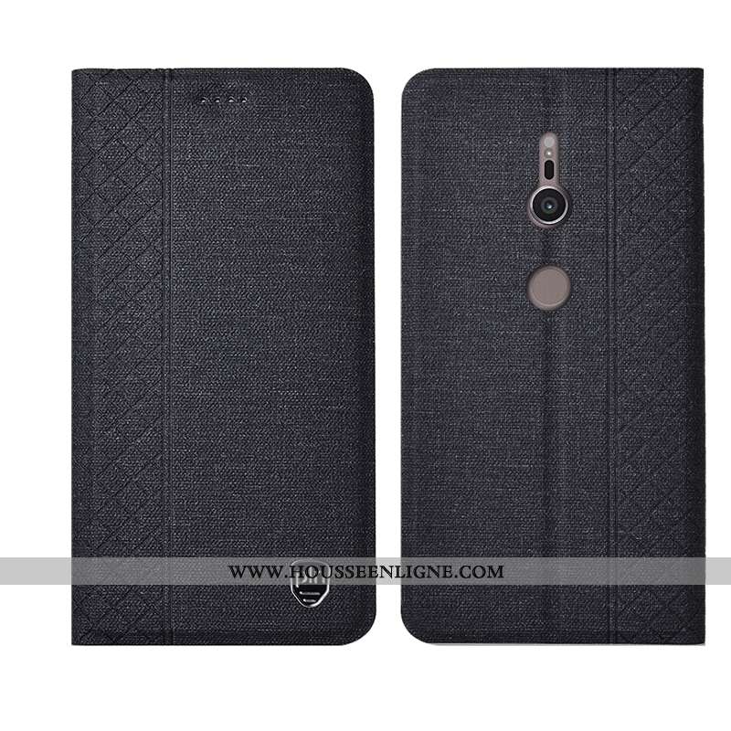 Étui Sony Xperia Xz3 Fluide Doux Silicone Cuir Incassable Cuir Véritable Housse Noir