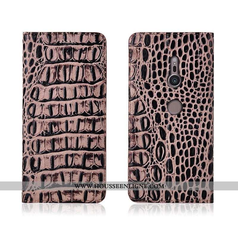 Étui Sony Xperia Xz3 Fluide Doux Silicone Incassable Cuir Véritable Protection Nouveau Khaki
