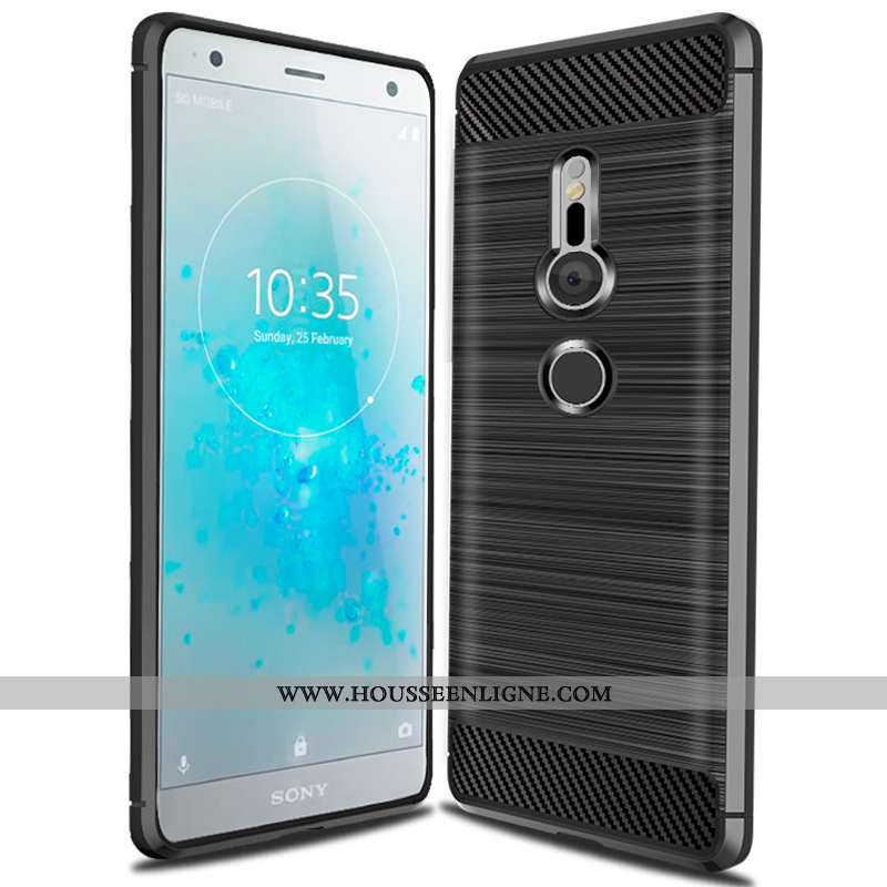Étui Sony Xperia Xz3 Fluide Doux Silicone Tout Compris Incassable Noir Téléphone Portable