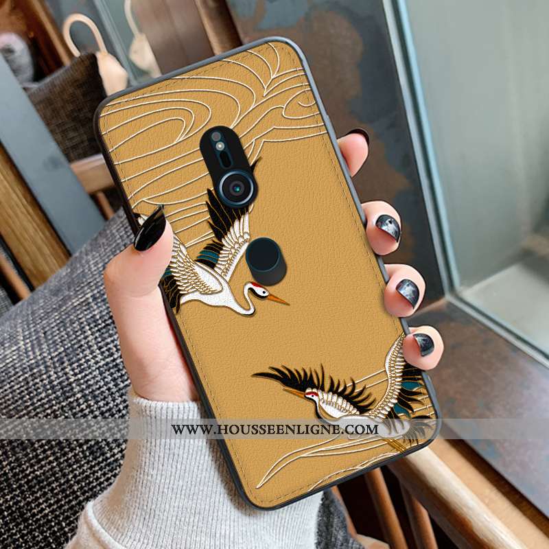 Étui Sony Xperia Xz3 Modèle Fleurie Silicone Coque Rouge Gaufrage Tendance