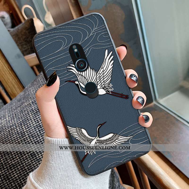 Étui Sony Xperia Xz3 Modèle Fleurie Silicone Coque Rouge Gaufrage Tendance