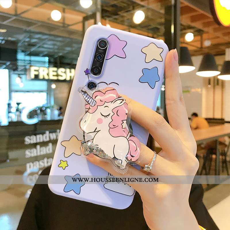 Étui Xiaomi Mi 10 Charmant Fluide Doux Silicone Coque Dessin Animé Bleu Quicksand