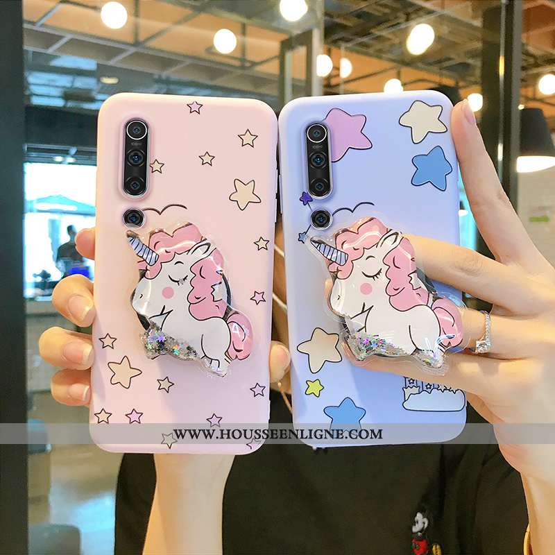 Étui Xiaomi Mi 10 Charmant Fluide Doux Silicone Coque Dessin Animé Bleu Quicksand