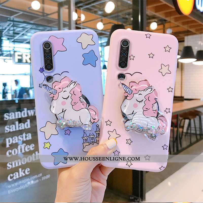 Étui Xiaomi Mi 10 Charmant Fluide Doux Silicone Coque Dessin Animé Bleu Quicksand