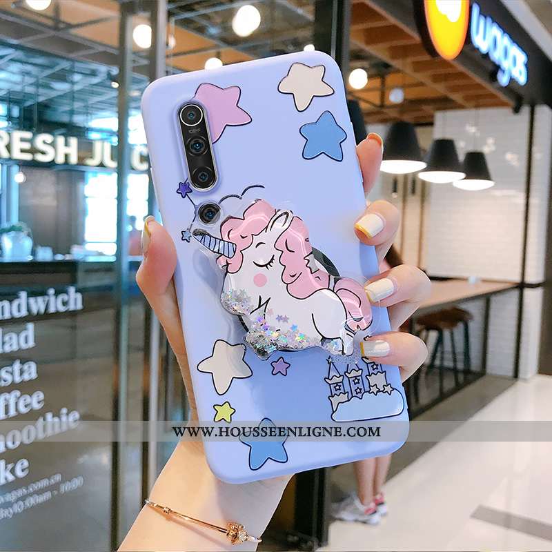 Étui Xiaomi Mi 10 Charmant Fluide Doux Silicone Coque Dessin Animé Bleu Quicksand