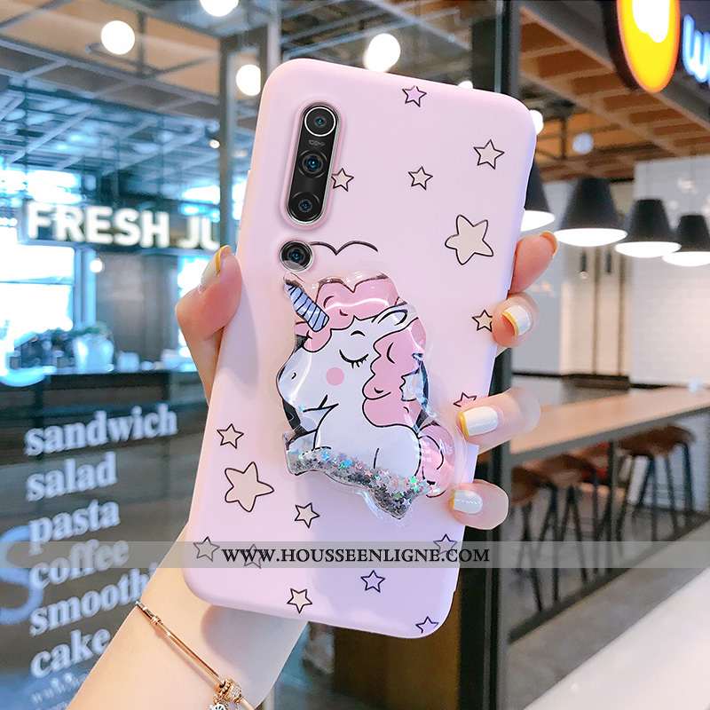 Étui Xiaomi Mi 10 Charmant Fluide Doux Silicone Coque Dessin Animé Bleu Quicksand