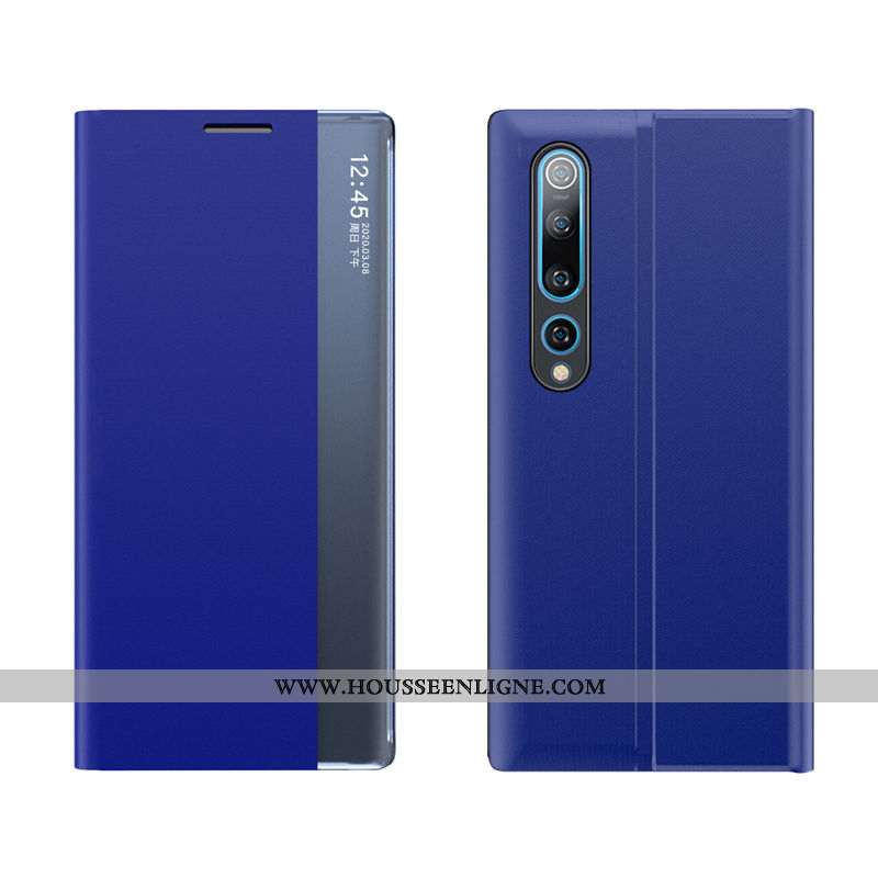 Étui Xiaomi Mi 10 Cuir Argent Dormance Petit Coque Housse