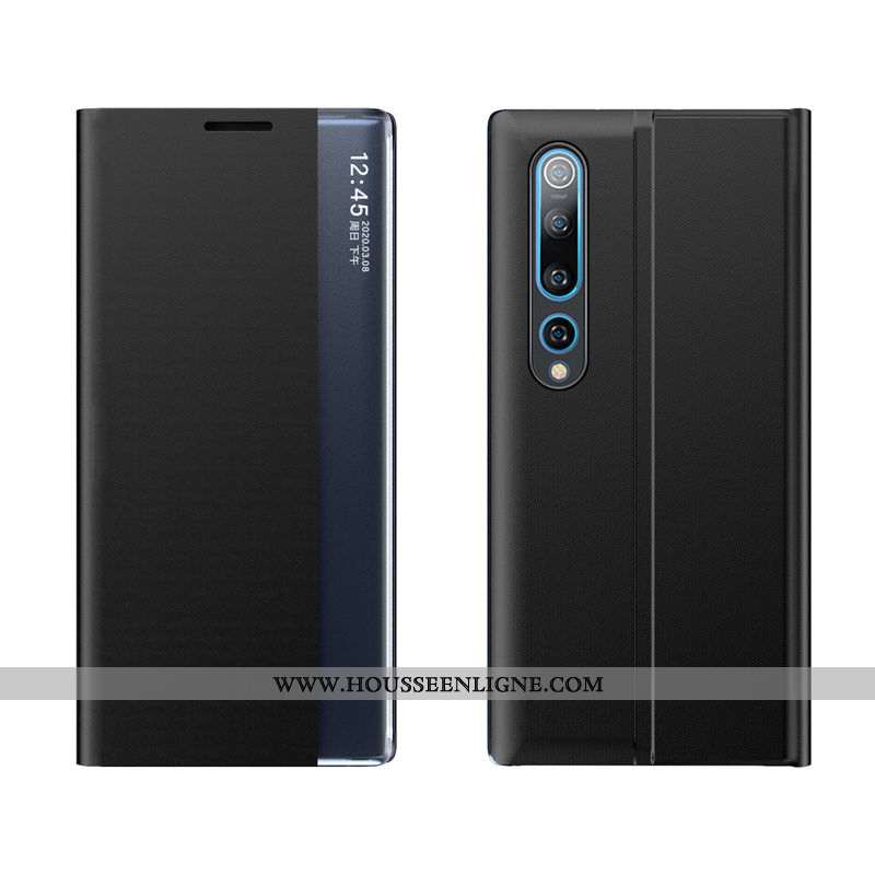 Étui Xiaomi Mi 10 Cuir Argent Dormance Petit Coque Housse