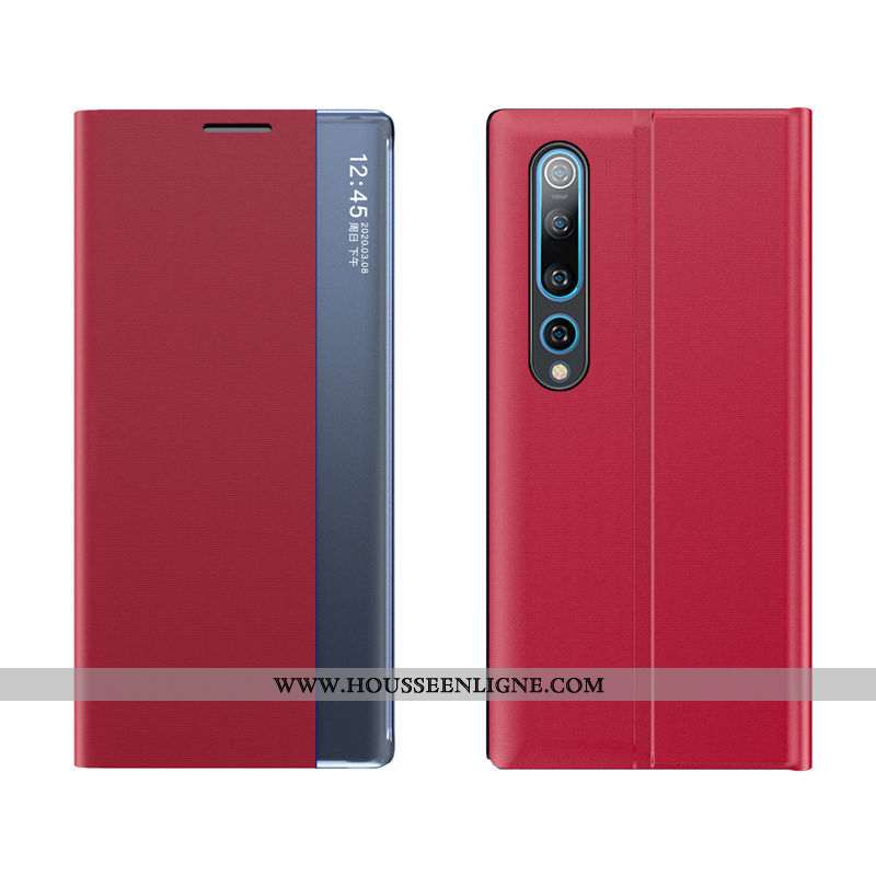Étui Xiaomi Mi 10 Cuir Argent Dormance Petit Coque Housse