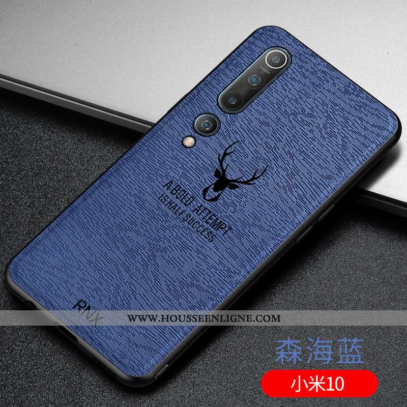 Étui Xiaomi Mi 10 Cuir Fluide Doux Incassable Personnalité À Bord Délavé En Daim Rose