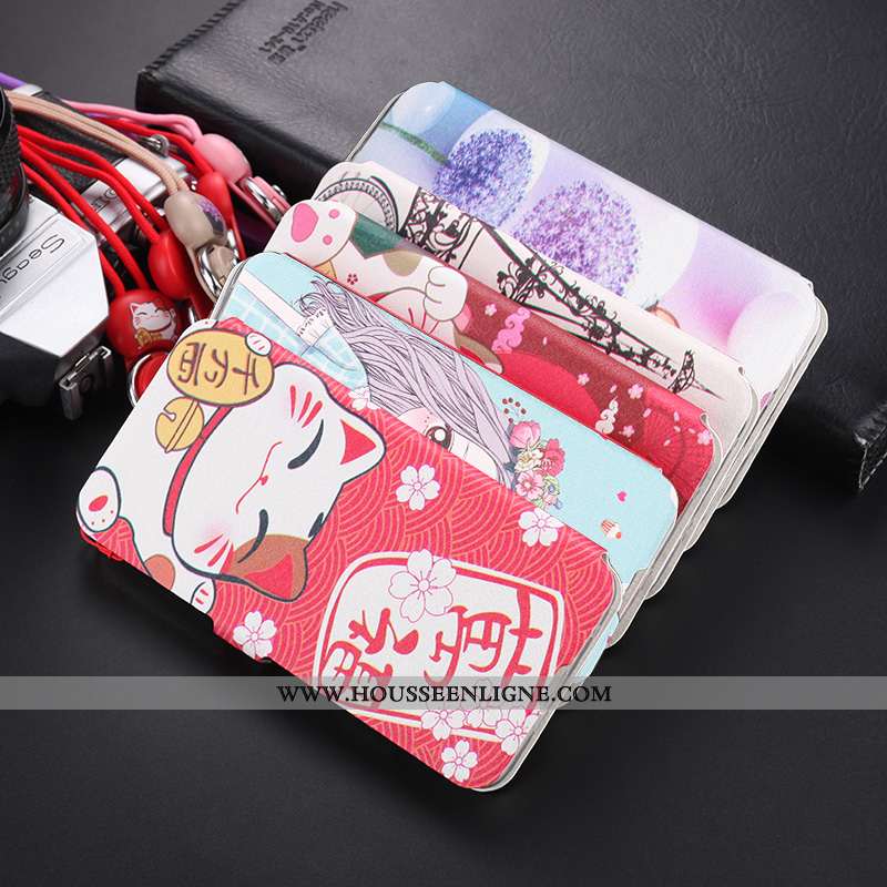 Étui Xiaomi Mi 10 Cuir Fluide Doux Protection Rouge Carte Téléphone Portable Ornements Suspendus