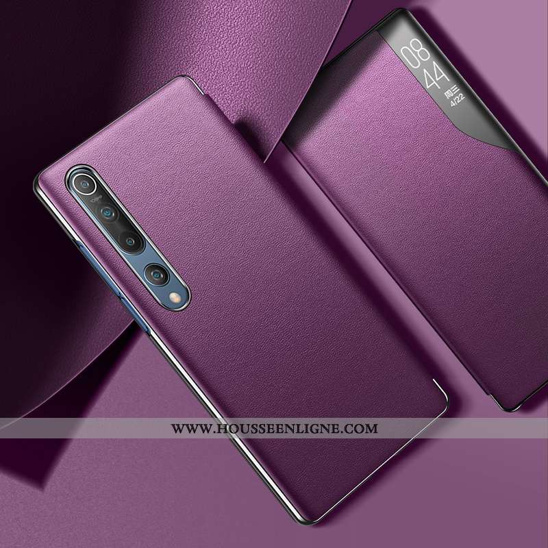 Étui Xiaomi Mi 10 Cuir Protection Petit Tendance Incassable Personnalité Ultra Violet
