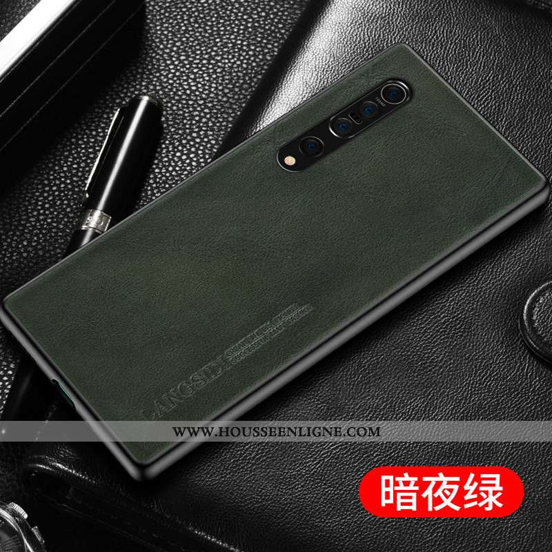 Étui Xiaomi Mi 10 Cuir Véritable Ultra Bovins Petit Bleu Délavé En Daim Personnalité