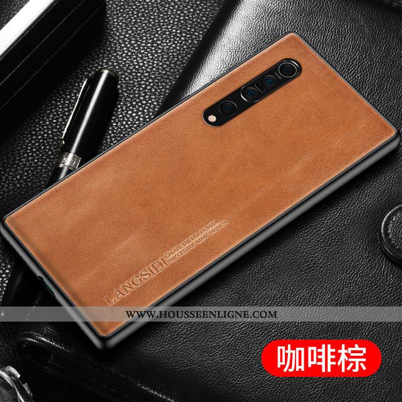 Étui Xiaomi Mi 10 Cuir Véritable Ultra Bovins Petit Bleu Délavé En Daim Personnalité