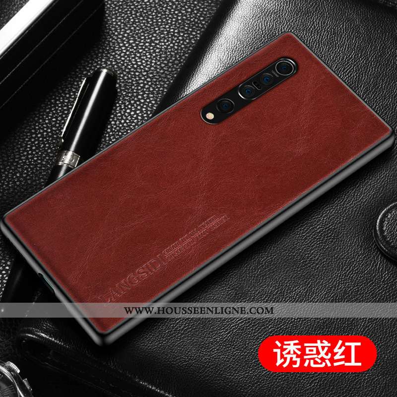 Étui Xiaomi Mi 10 Cuir Véritable Ultra Bovins Petit Bleu Délavé En Daim Personnalité