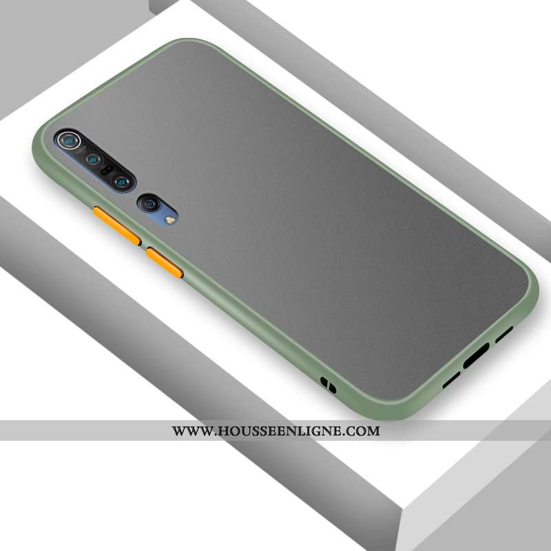 Étui Xiaomi Mi 10 Délavé En Daim Personnalité Fluide Doux Vert Coque Silicone Incassable Verte