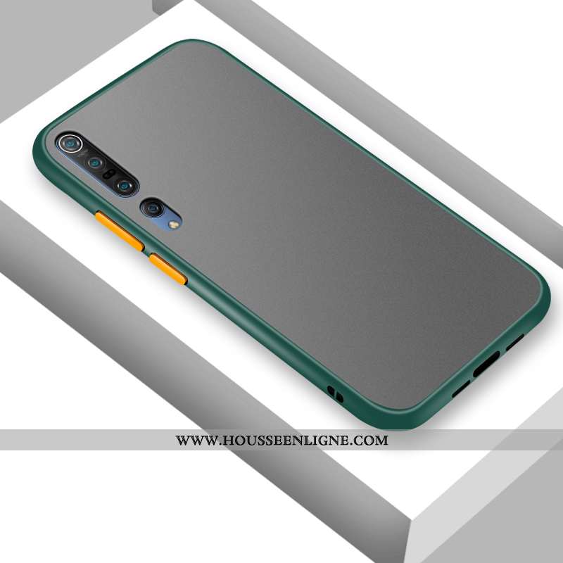 Étui Xiaomi Mi 10 Délavé En Daim Personnalité Fluide Doux Vert Coque Silicone Incassable Verte