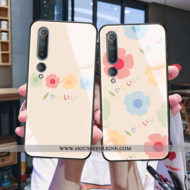 Étui Xiaomi Mi 10 Fluide Doux Silicone Téléphone Portable Rose Nouveau Protection