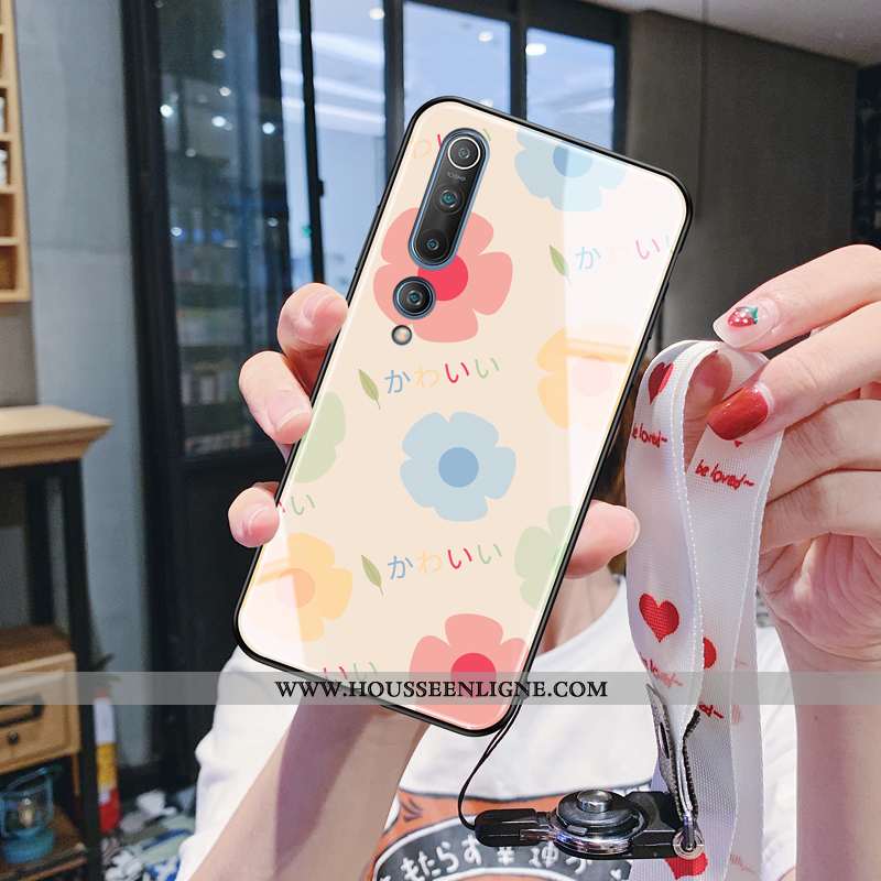 Étui Xiaomi Mi 10 Fluide Doux Silicone Téléphone Portable Rose Nouveau Protection
