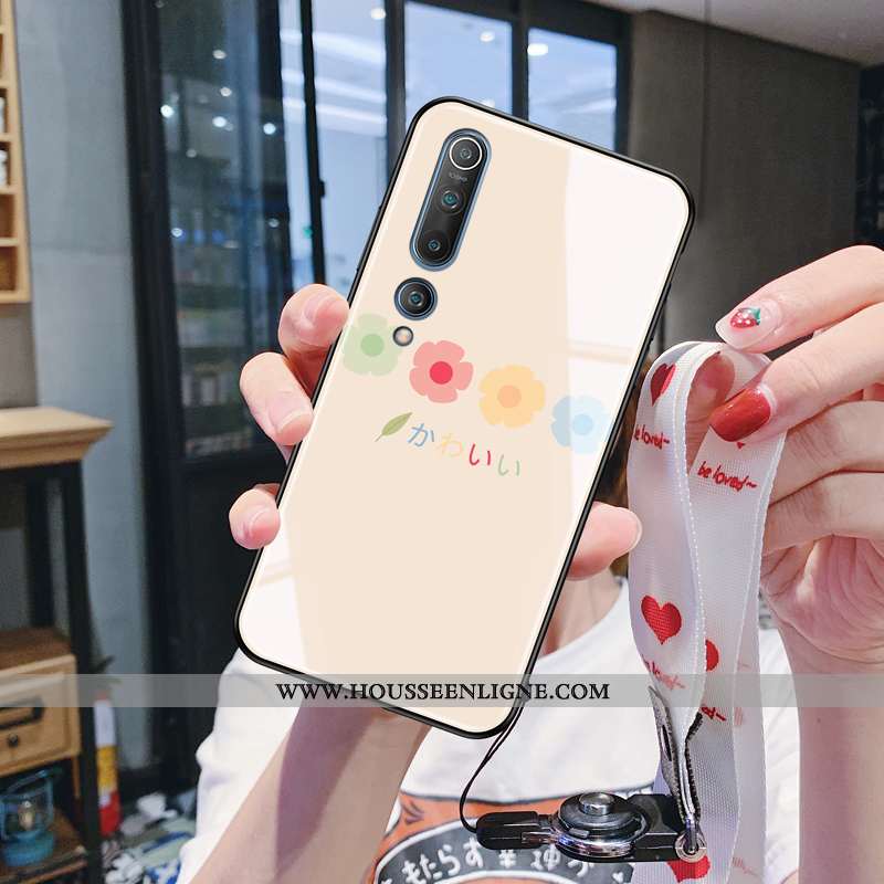 Étui Xiaomi Mi 10 Fluide Doux Silicone Téléphone Portable Rose Nouveau Protection