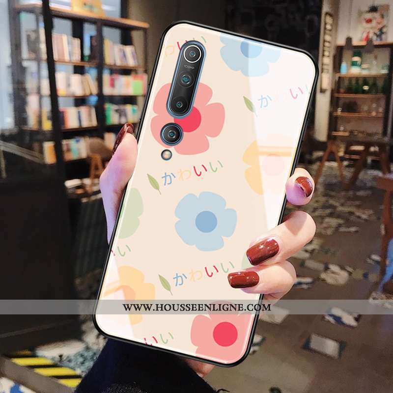 Étui Xiaomi Mi 10 Fluide Doux Silicone Téléphone Portable Rose Nouveau Protection