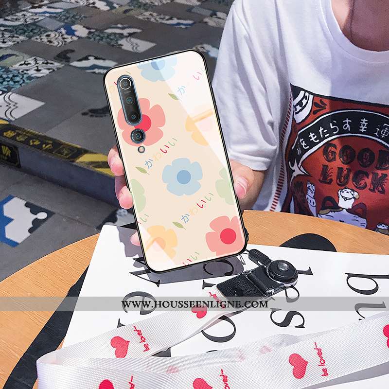 Étui Xiaomi Mi 10 Fluide Doux Silicone Téléphone Portable Rose Nouveau Protection