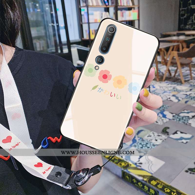 Étui Xiaomi Mi 10 Fluide Doux Silicone Téléphone Portable Rose Nouveau Protection