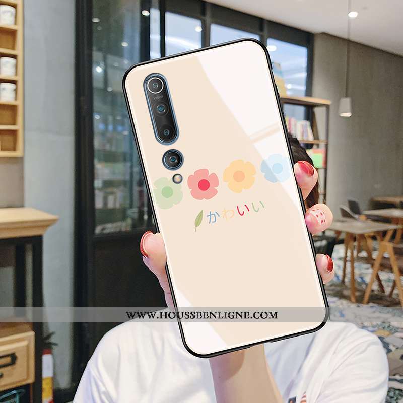 Étui Xiaomi Mi 10 Fluide Doux Silicone Téléphone Portable Rose Nouveau Protection