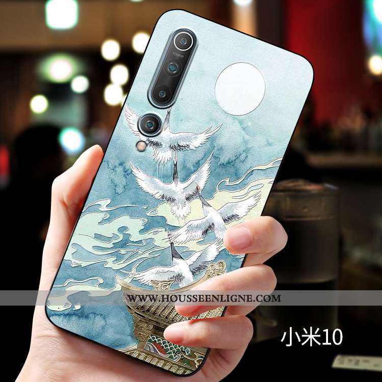 Étui Xiaomi Mi 10 Gaufrage Tendance Téléphone Portable Personnalisé Personnalité Délavé En Daim Inca