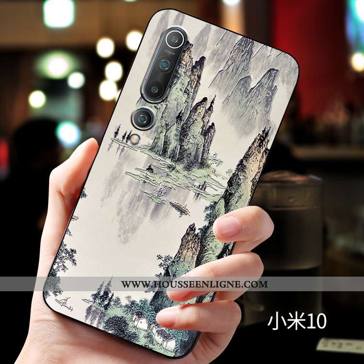 Étui Xiaomi Mi 10 Gaufrage Tendance Téléphone Portable Personnalisé Personnalité Délavé En Daim Inca